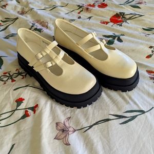 Urban Outfitters White Chunky Mary Janes